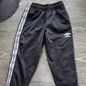 Umbro Kids Black Joggers with White Stripe